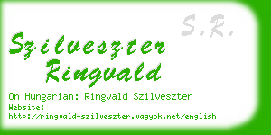 szilveszter ringvald business card